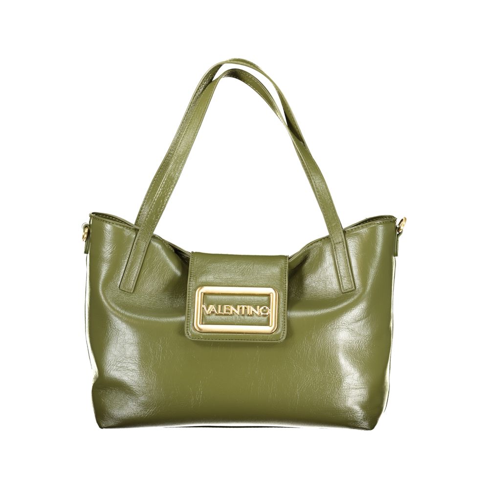 Mario Valentino Green Polyethylene Women Handbag with shoulder handles and removable strap