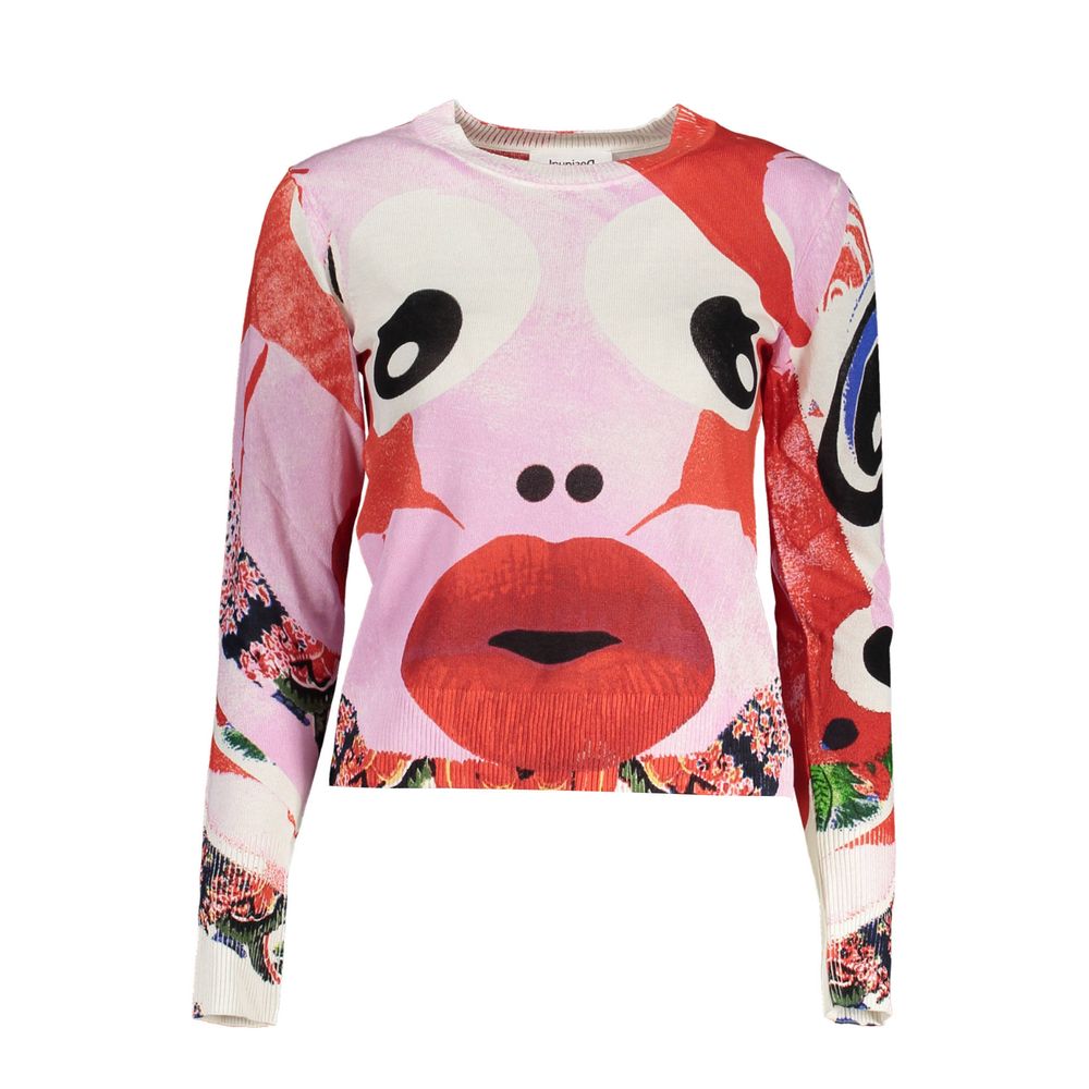 Desigual Pink Linen Sweater