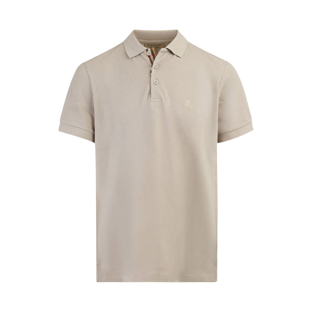 Burberry Pale Stone Cotton Collared Polo Shirt BU4005899PS