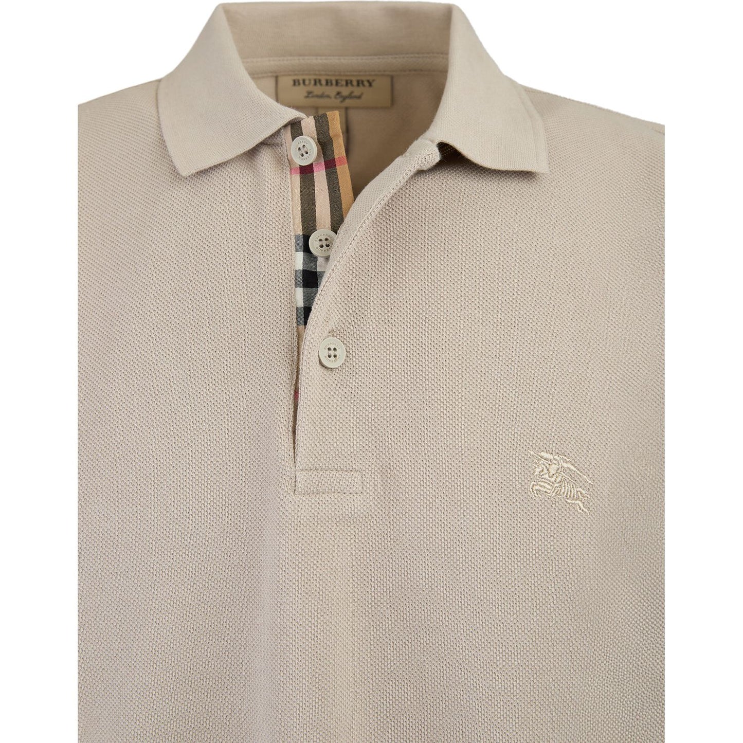 Burberry Pale Stone Cotton Collared Polo Shirt BU4005899PS