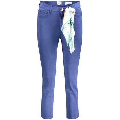 Guess Jeans Blue Cotton Women's Skinny Jean with removable scarf and classic pockets