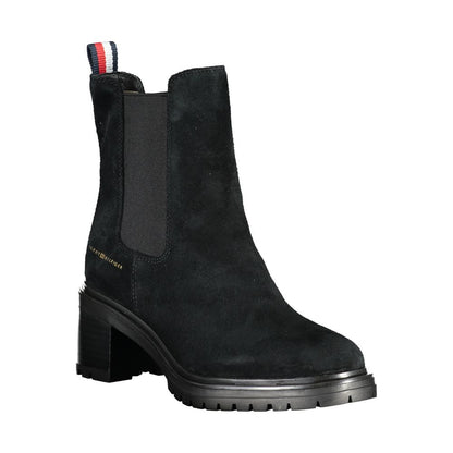 Tommy Hilfiger Black Leather Women Boot
