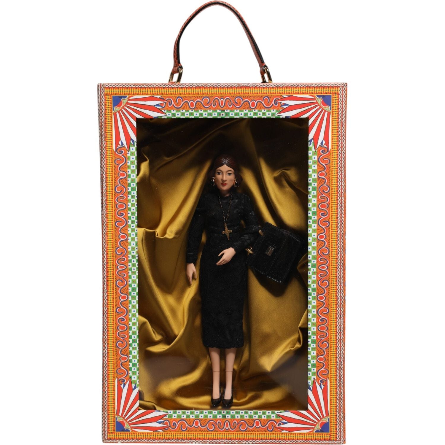 Dolce & Gabbana Black Dress Ceramic Porcelain Fashion Leather Sicily Dolls