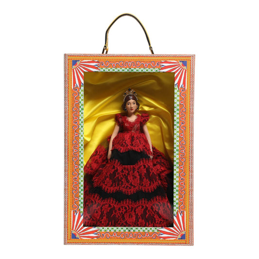 Dolce & Gabbana Red Dress Ceramic Porcelain Fashion Box Leather Sicily Dolls