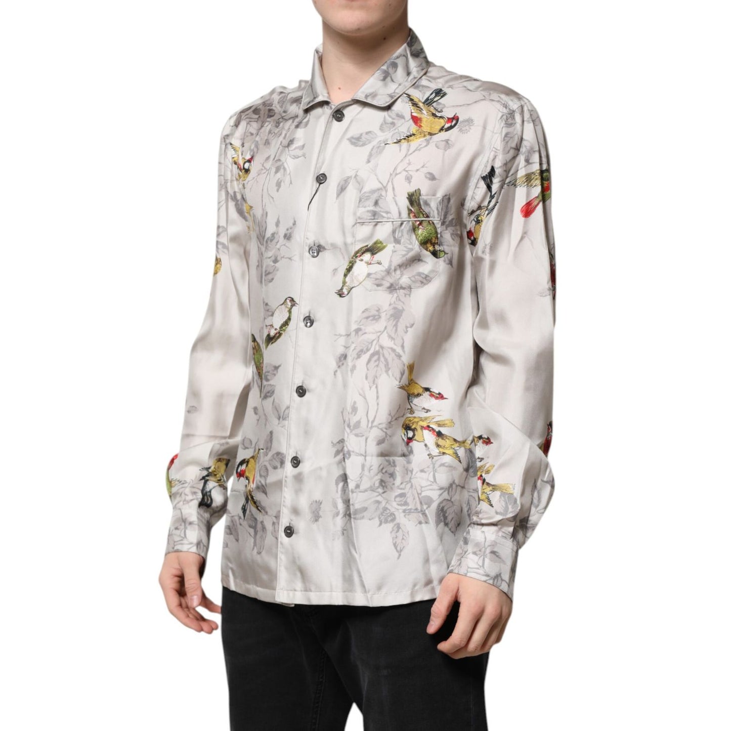 Dolce & Gabbana Multicolor Silk Printed Button Down Shirt Dolce & Gabbana