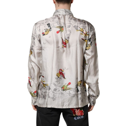 Dolce & Gabbana Multicolor Silk Printed Button Down Shirt Dolce & Gabbana