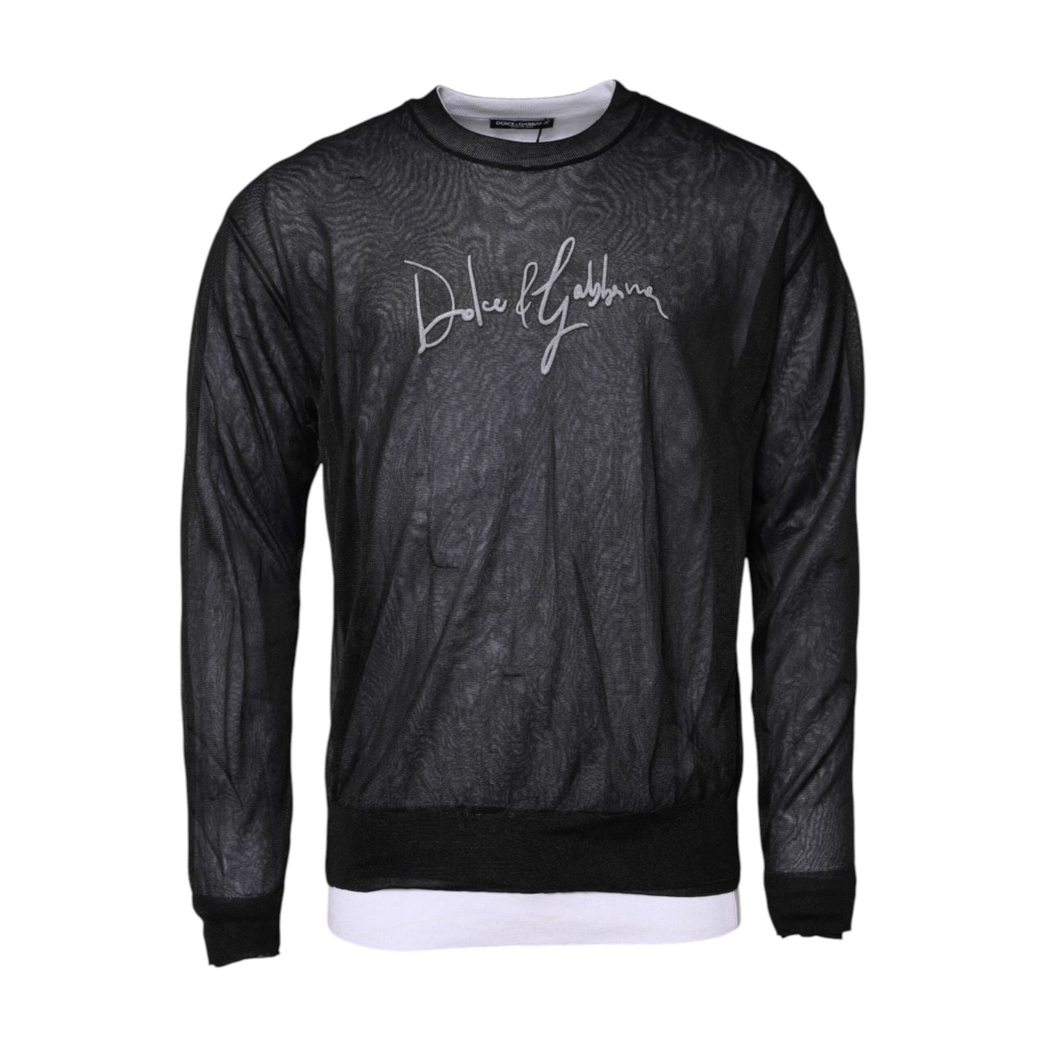 Dolce & Gabbana Black White Logo Knitted Pullover Sweater