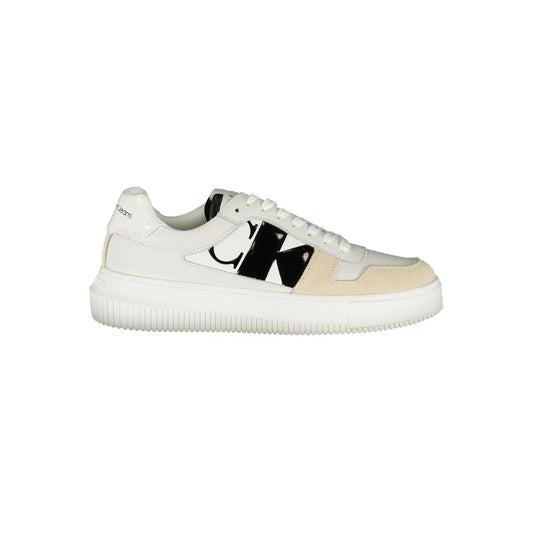Calvin Klein Elegant White Lace-Up Sneakers with Contrast Detail CA-28516-EU40/US10