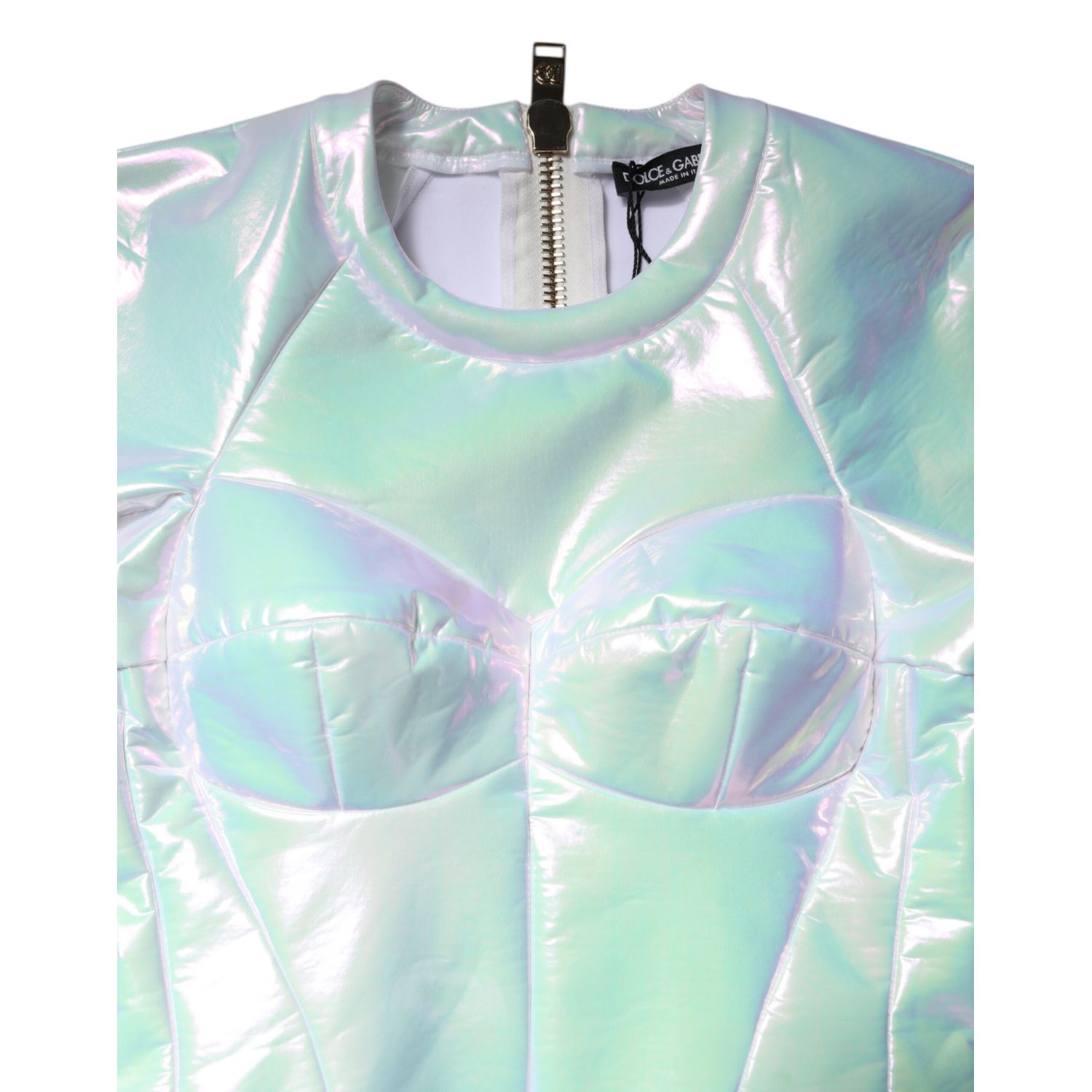 Dolce & Gabbana White Long Sleeves Bodycon Sheath Mini Dress