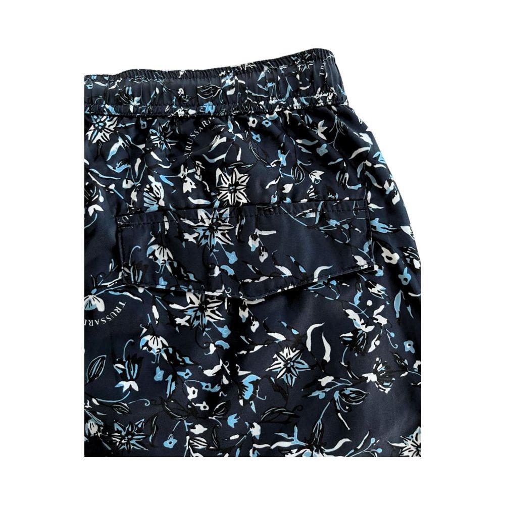 Trussardi Beachwear Blue Polyester Men Swim Shorts TR-24817-S