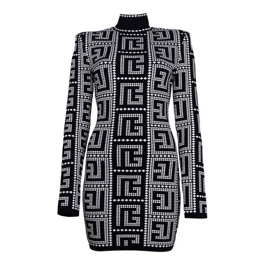 Balmain Black Viscose Dress BA-15394-IT38|XS