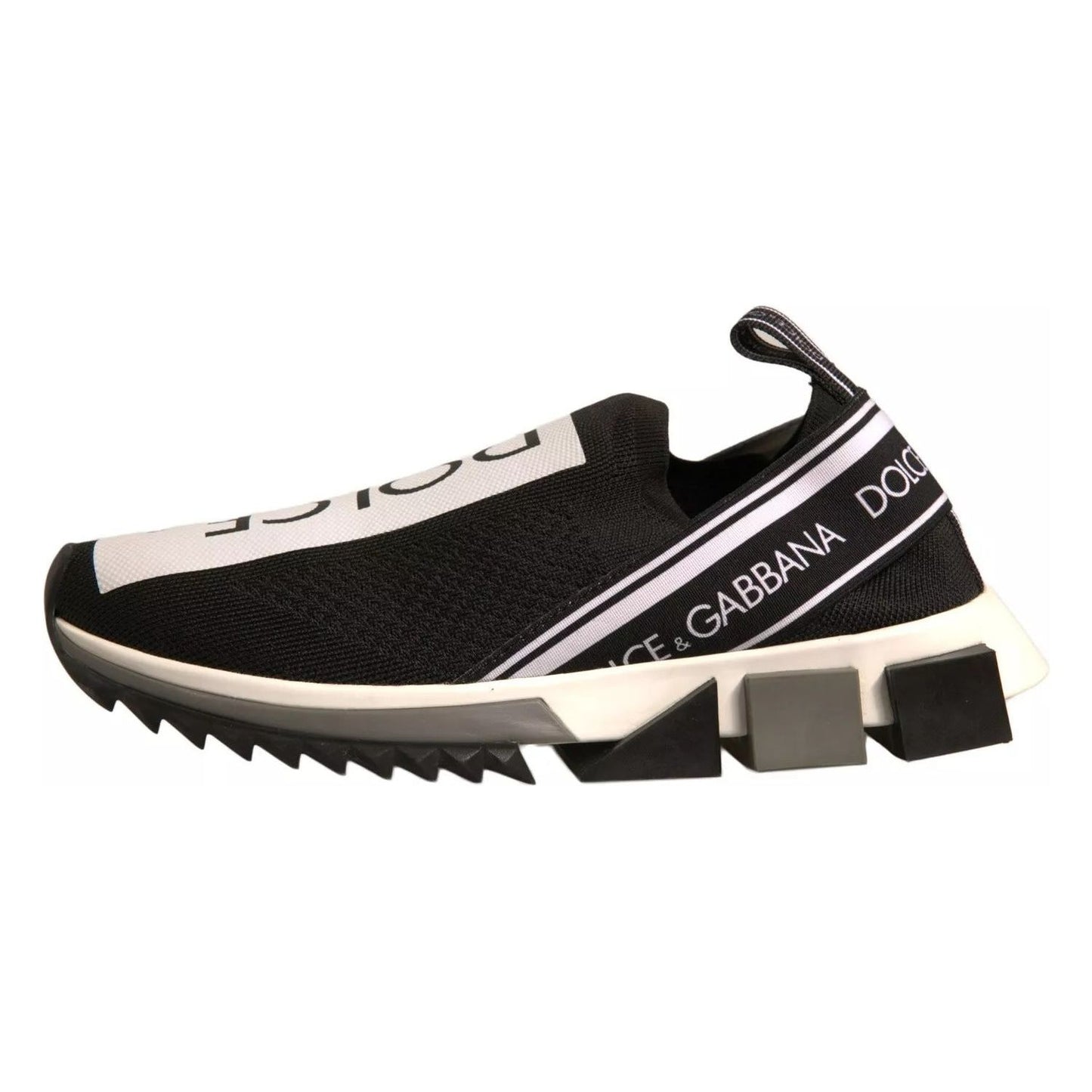 Dolce & Gabbana Black White Slip On Sorrento Sneakers Shoes