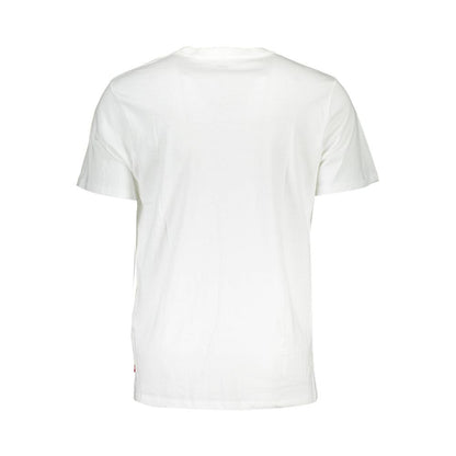 Back view of Levi's White Cotton Men T-Shirt showcasing short sleeves and soft cotton material for ultimate comfort in casual style.