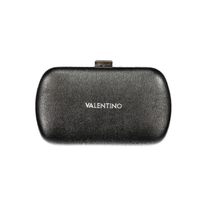 Alt Tag: Mario Valentino Black Polyethylene Women Handbag with logo and snap closure