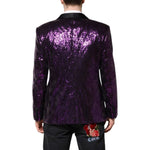 Dolce & Gabbana Purple SICILIA Sequin Embellish Coat Jacket KOS2308-50