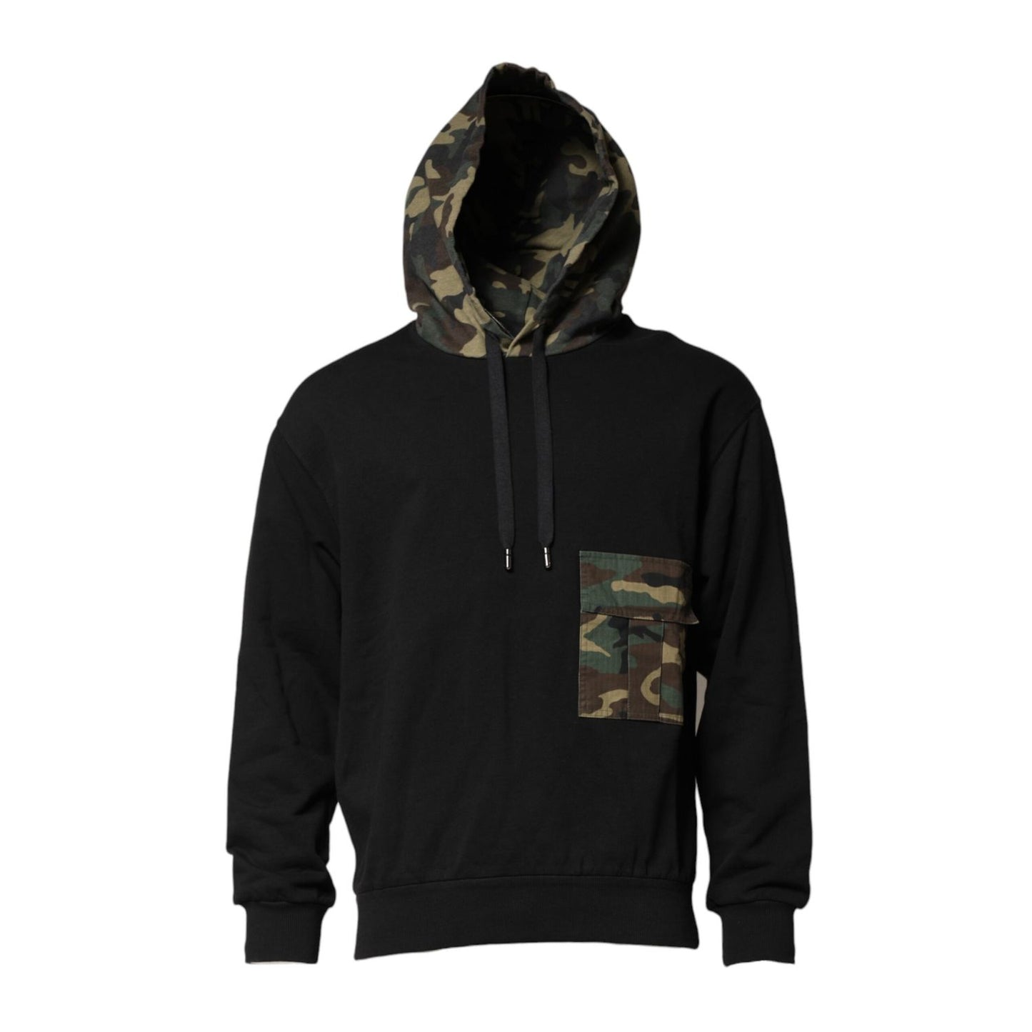 Dolce & Gabbana Black Camouflage Hooded Sweatshirt Sweater Dolce & Gabbana