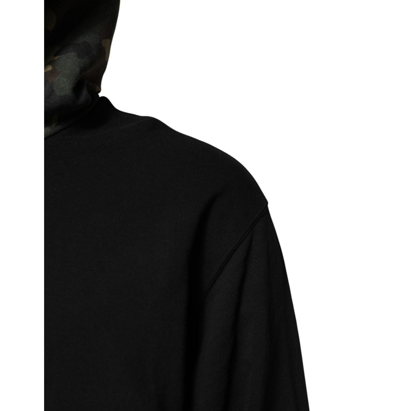 Dolce & Gabbana Black Camouflage Hooded Sweatshirt Sweater Dolce & Gabbana