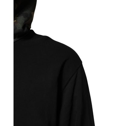 Dolce & Gabbana Black Camouflage Hooded Sweatshirt Sweater Dolce & Gabbana