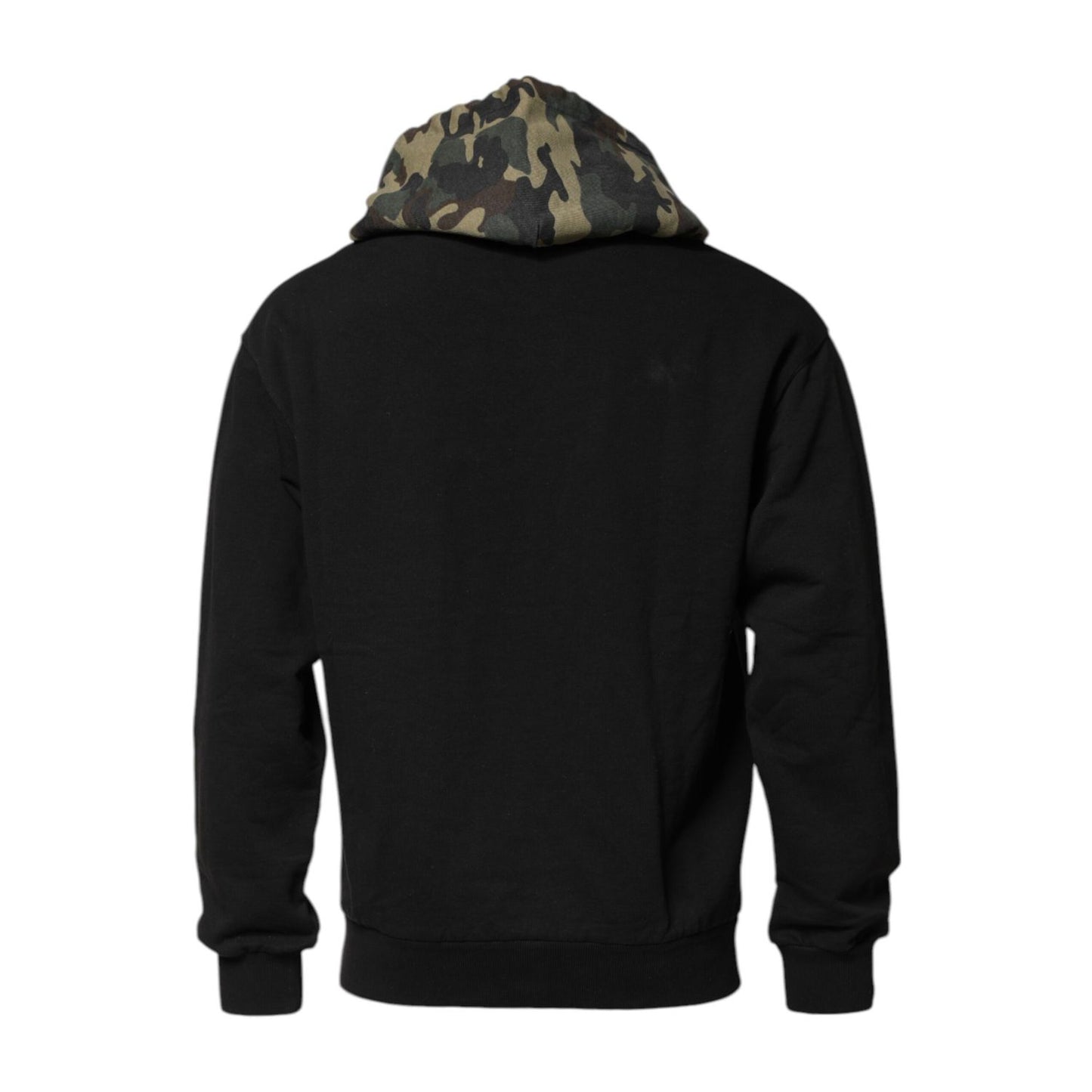 Dolce & Gabbana Black Camouflage Hooded Sweatshirt Sweater Dolce & Gabbana