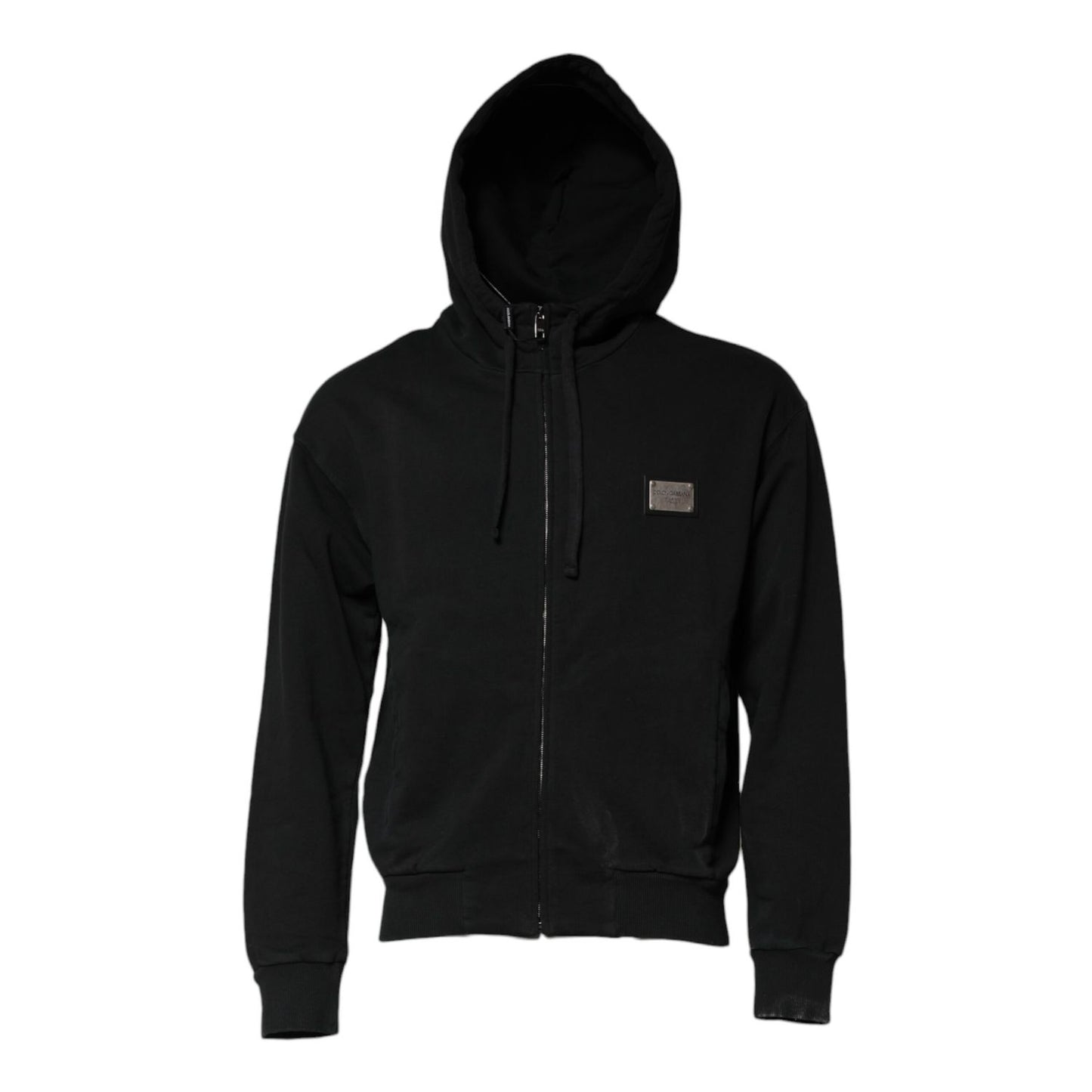Dolce & Gabbana Black Logo Full Zip Hooded Men Sweatshirt Sweater Dolce & Gabbana