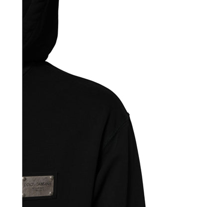Dolce & Gabbana Black Logo Full Zip Hooded Men Sweatshirt Sweater Dolce & Gabbana