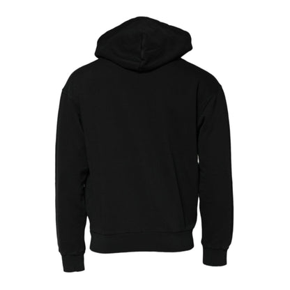 Dolce & Gabbana Black Logo Full Zip Hooded Men Sweatshirt Sweater Dolce & Gabbana
