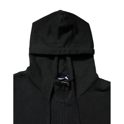 Dolce & Gabbana Black Logo Full Zip Hooded Men Sweatshirt Sweater Dolce & Gabbana