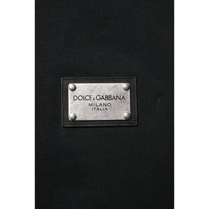 Dolce & Gabbana Black Logo Full Zip Hooded Men Sweatshirt Sweater Dolce & Gabbana