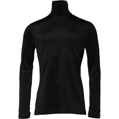 Dolce & Gabbana Black Polyester Turtleneck Pullover Sweater Dolce & Gabbana