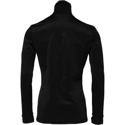 Dolce & Gabbana Black Polyester Turtleneck Pullover Sweater Dolce & Gabbana