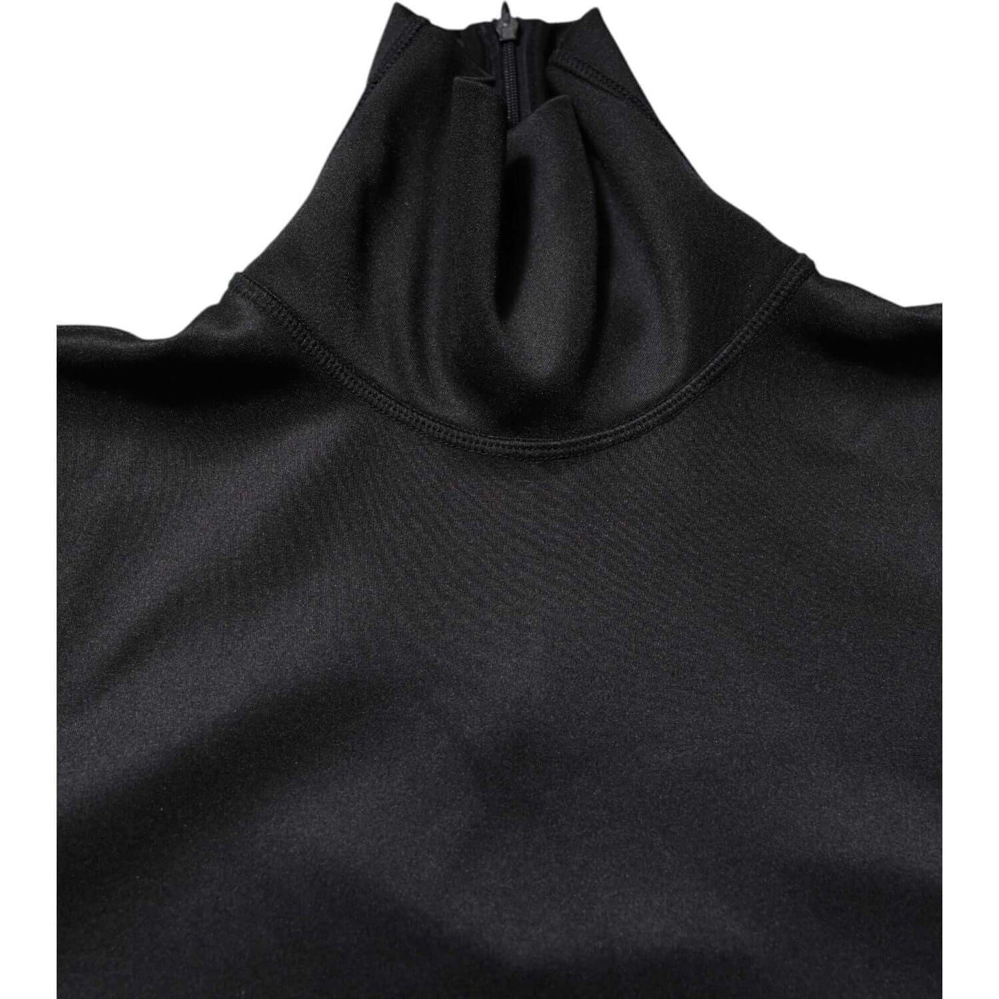 Dolce & Gabbana Black Polyester Turtleneck Pullover Sweater Dolce & Gabbana