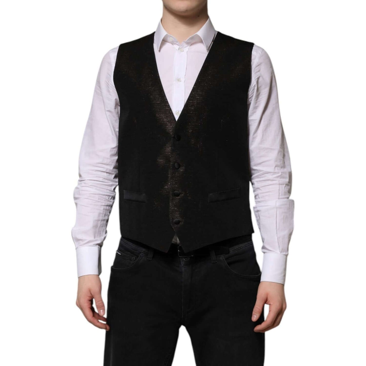 Dolce & Gabbana Dark Brown Dress Formal Men Waistcoat Vest TSH90465-50