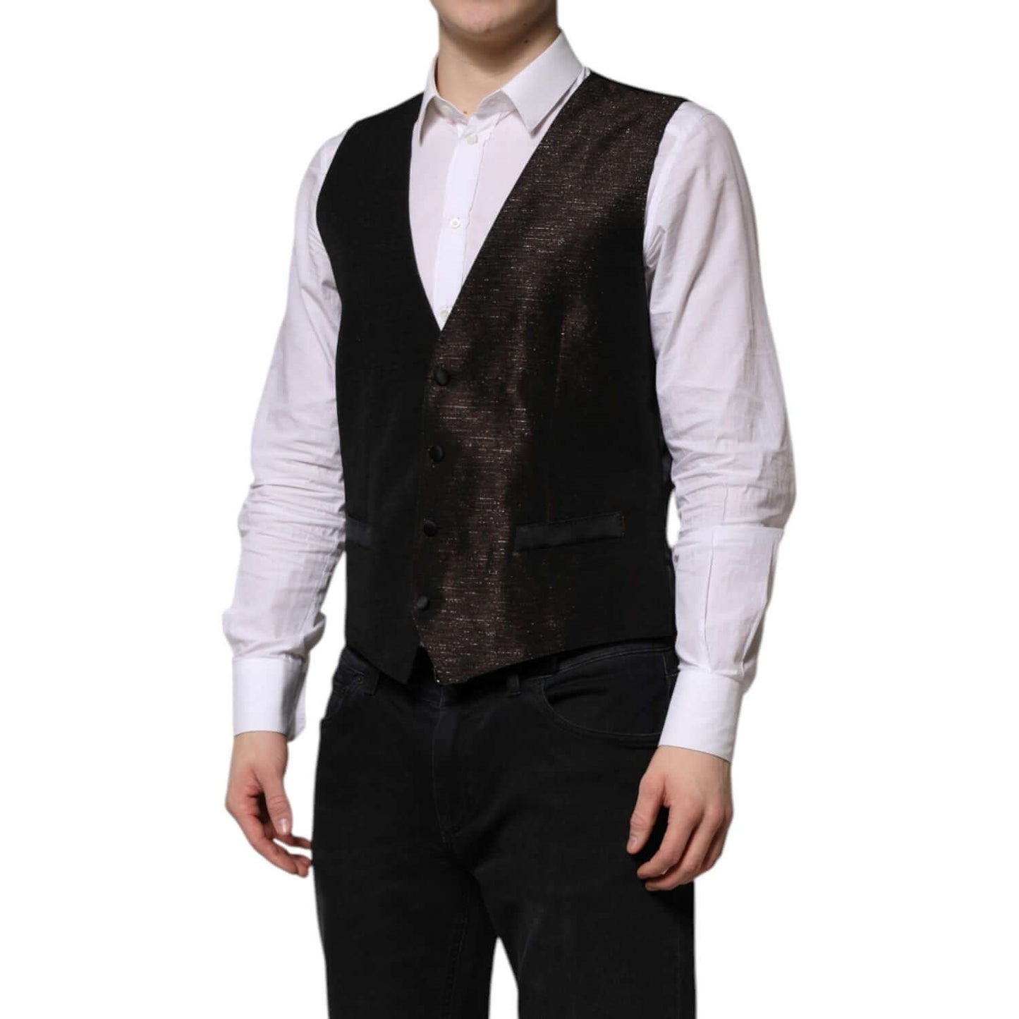 Dolce & Gabbana Dark Brown Dress Formal Men Waistcoat Vest TSH90465-50