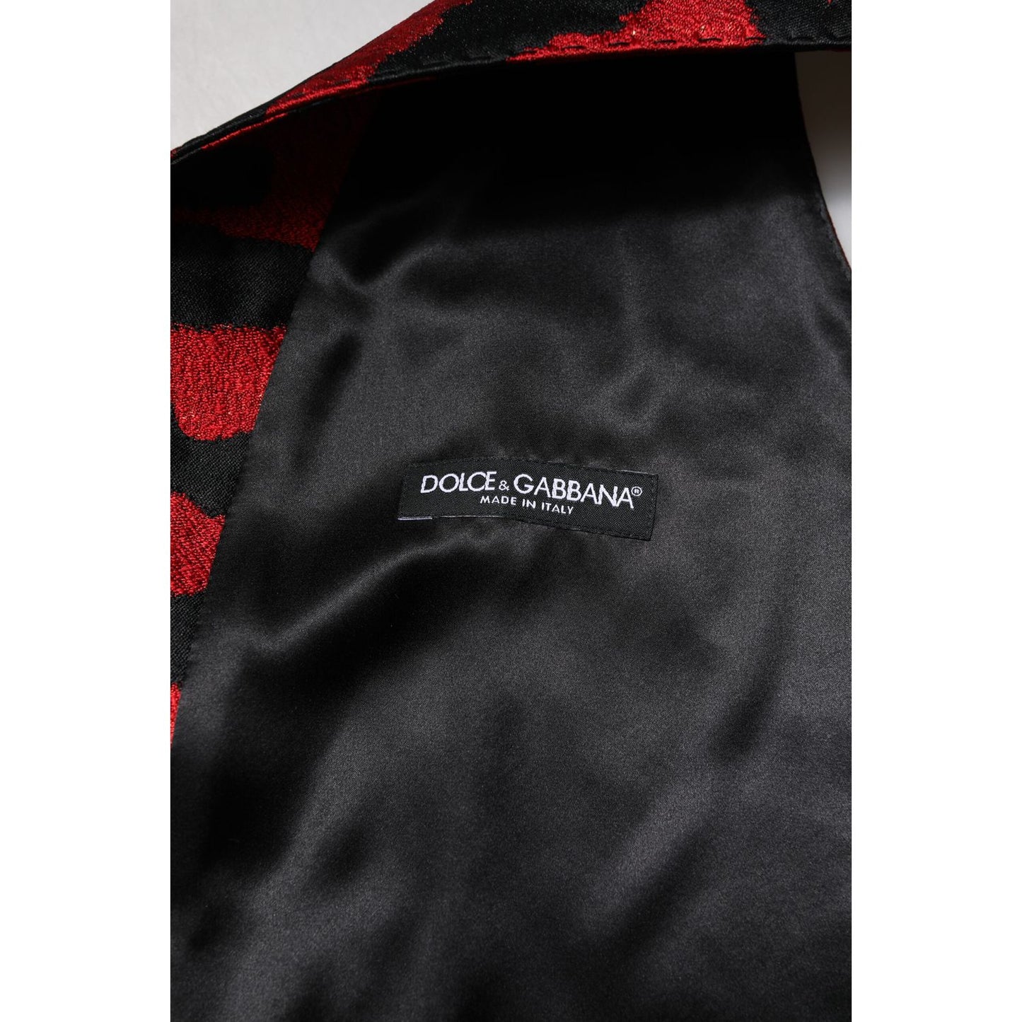 Dolce & Gabbana Red Black Stripe Dress Formal Waistcoat Vest