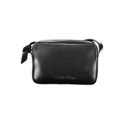 Calvin Klein Black Polyester Women Handbag - Eco-friendly, chic shoulder bag with zip closure, made from recycled materials.