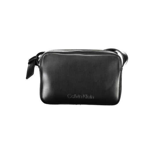 Calvin Klein Black Polyester Women Handbag - Eco-friendly, chic shoulder bag with zip closure, made from recycled materials.