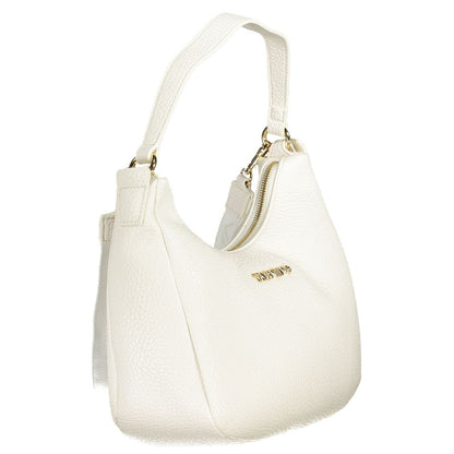 Mario Valentino White Polyethylene Women Handbag with adjustable strap and zip closure