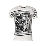Dolce & Gabbana White Cotton Logo Bandana Print T-shirt