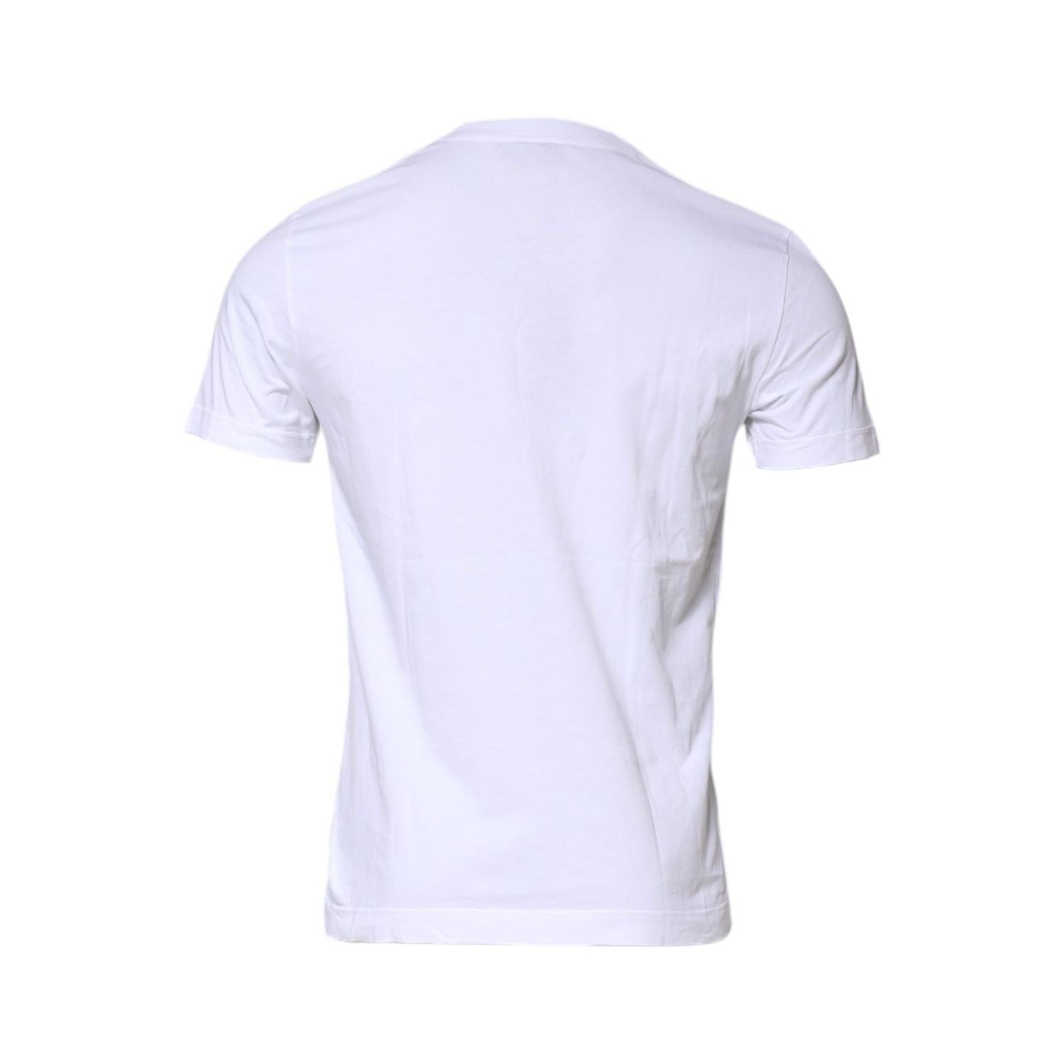 Dolce & Gabbana White Cotton Crew Neck Short Sleeves T-shirt