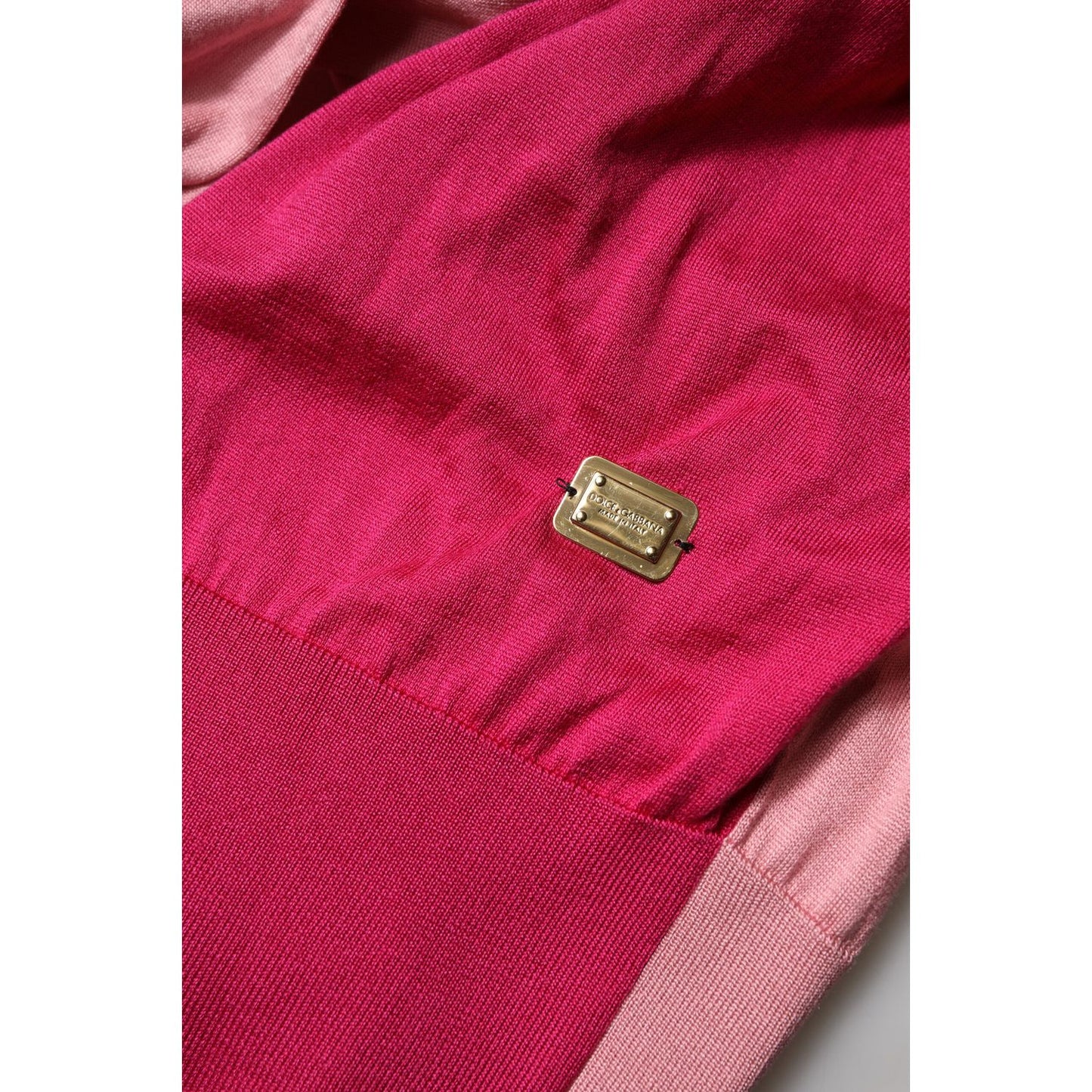 Dolce & Gabbana Pink Short Sleeves Buttoned Ascot Collar Top