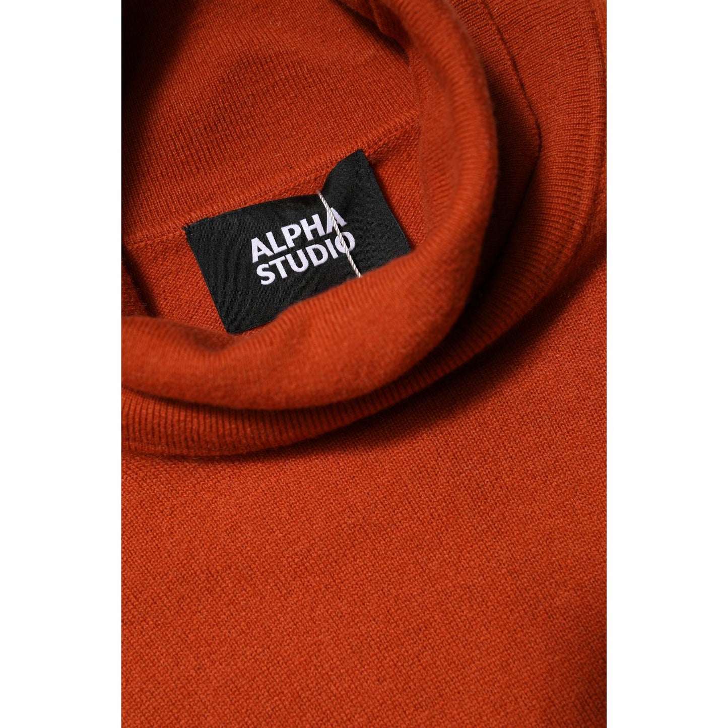 Alpha Studio Dark Orange Long Sleeves Turtleneck Sweater