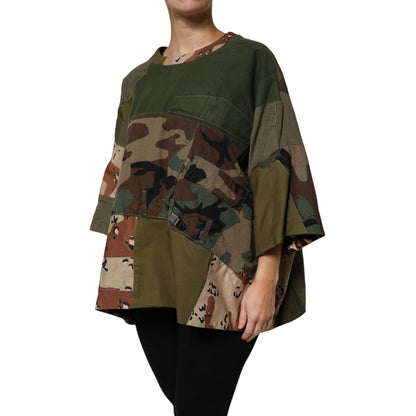 Dolce & Gabbana Multicolor Camouflage Oversized Top T-shirt