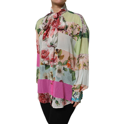 Dolce & Gabbana Multicolor Floral Patchwork Long Sleeves Top Dolce & Gabbana