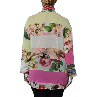 Dolce & Gabbana Multicolor Floral Patchwork Long Sleeves Top Dolce & Gabbana