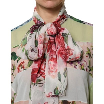 Dolce & Gabbana Multicolor Floral Patchwork Long Sleeves Top Dolce & Gabbana