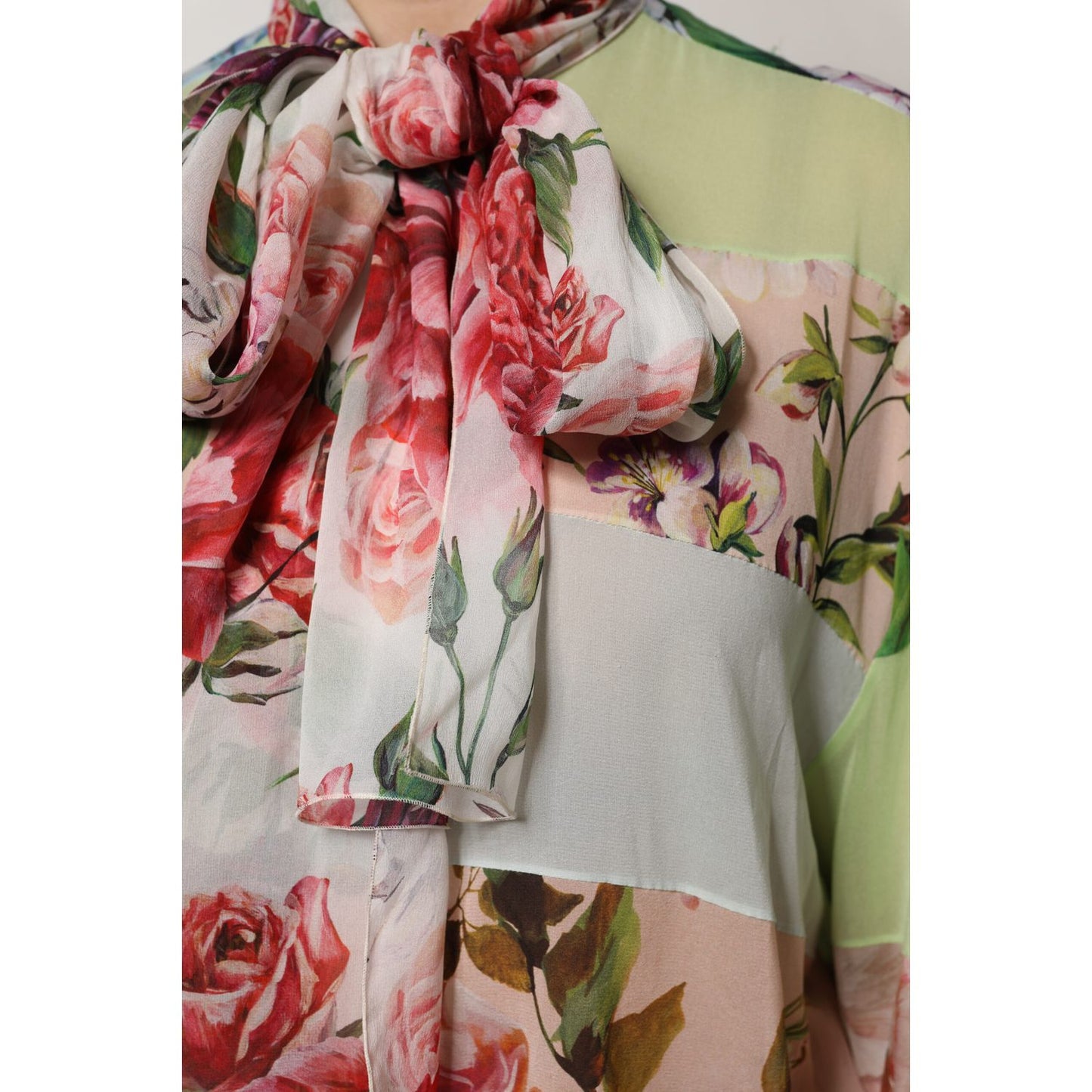 Dolce & Gabbana Multicolor Floral Patchwork Long Sleeves Top Dolce & Gabbana