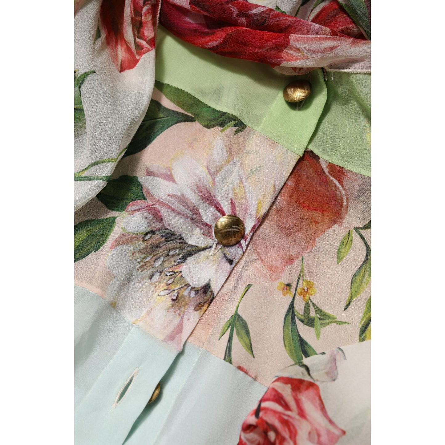 Dolce & Gabbana Multicolor Floral Patchwork Long Sleeves Top Dolce & Gabbana