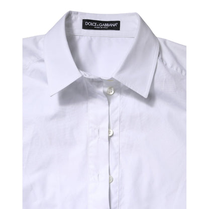 Dolce & Gabbana White Cotton Short Sleeves Collared Polo Top Dolce & Gabbana