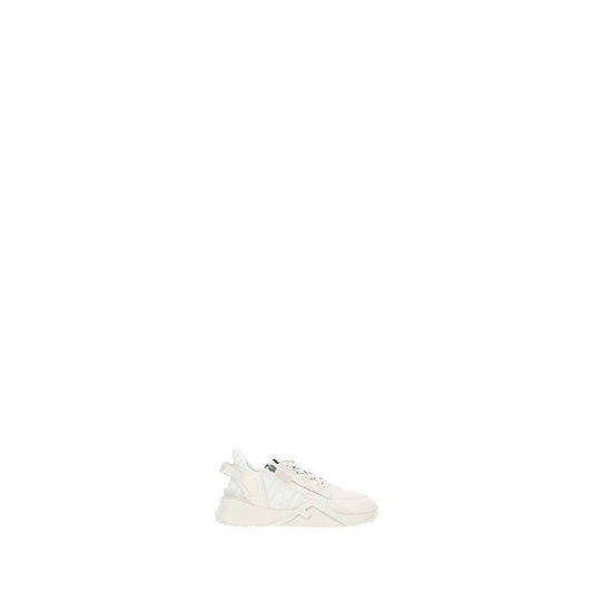 Fendi White Calf Leather Bos Taurus Athletic Sneakers
