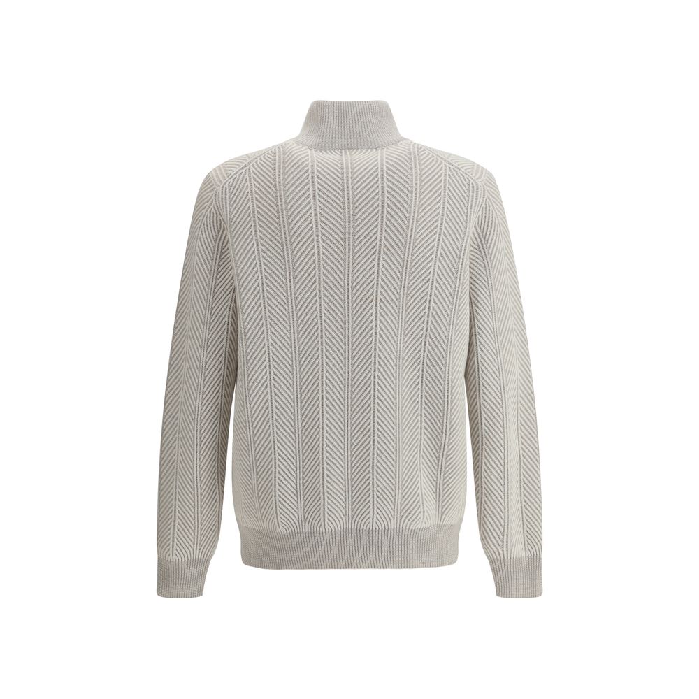 Brunello Cucinelli White Cashmere Cashmere Sweater Brunello Cucinelli